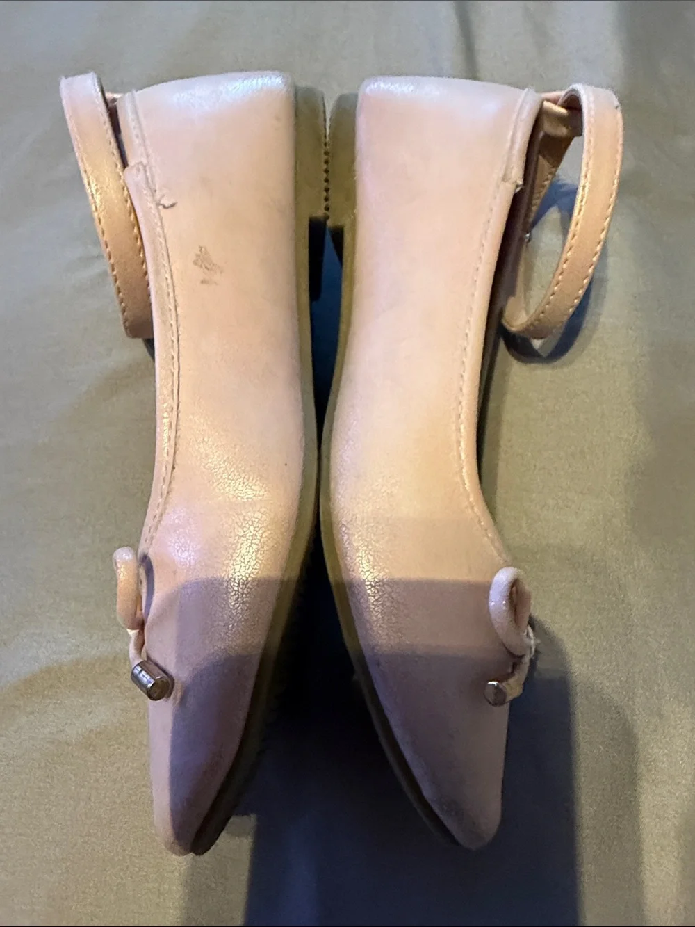 Sugar Girls Blush Pink Bow Ankle-Strap Dress Shoes